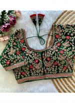 Heavy Velvet Green Wedding Wear Embroidery Work Readymade Blouse